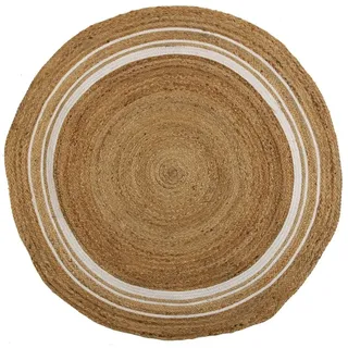 Teppich Versa Streifen Ø 120 cm Rattan Jute