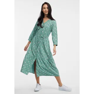 Ragwear Sommerkleid »MEVE«, mit Alloverdruck, Taillen-Bindegürtel und Knpfleiste, grün