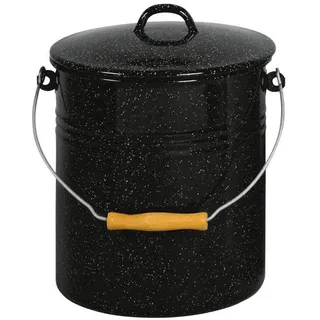 Krüger Emaille Mülleimer 10 l Schwarz