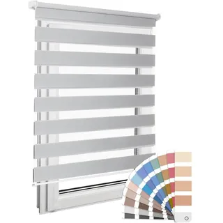 Home-Vision Premium DuoRollo Schrauben mit Bohren Grau B150 x H220 cm | Doppelrollo mit Bohren zum Anschrauben Rollos für Fenster und Türen Sichtschutz lichtdurchlässig