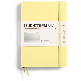 LEUCHTTURM1917 365487 Notizbuch Medium (A5), Hardcover, 251 nummerierte Seiten, Vanilla, kariert