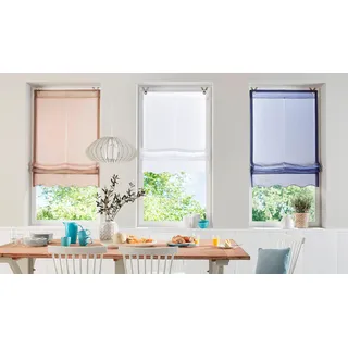 MY HOME Raffrollo »Carpi« mit Hakenaufhängung ohne Bohren Transparent, Voile, Polyester, weiß