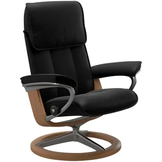 Stressless Relaxsessel "Admiral", schwarz (schwarz batick), B:84cm H:100cm T:73cm, Leder BATICK: BATICK ist ein leicht korrigiertes, durchgefärbtes und genarbtes Möbelleder, bei dem die meisten Unebenheiten und Spuren in der Regel entfernt wurden.