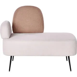 BELIANI Chaiselongue Linksseitig Hellbeige u. Braun Stoff mit Metallgestell Schwarz Modern Skandi Schlicht für Wohnzimmer Schlafzimmer Büro Flur - Braun, Beige