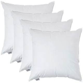 Homescapes Füllkissen 4er-Set, Federkissen 65/65 cm , Textil , Füllung: Federn , Quadratisch , 65x65 cm , Oeko-Tex® Standard 100 , Heimtextilien, Kopfpolster & Bettdecken, Kopfkissen, Kissenfüllungen & Innenkissen