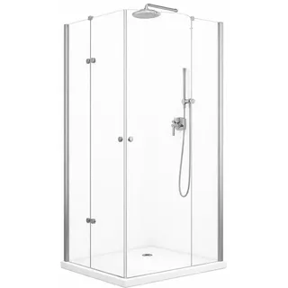 BuyLando.Shop Eckdusche Duschkabine Cornelia 120x80x195cm mit Duschtasse