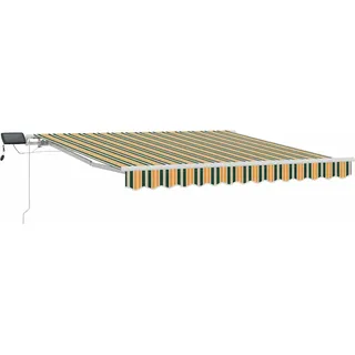 vidaXL Ausziehbare Markise Grün und Gelb 300 x 250 cm - Grün