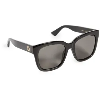 GUCCI Womens GG1338S Sunglasses, Black-Black-Smoke, 54