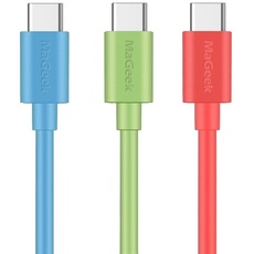 MaGeek® [3 Stücke, 1,0 Meter USB Typ C Kabel auf USB 2.0 für Samsung Galaxy S9, S8, Nexus 6P, LG G6, neues MacBook, Google Pixel XL, und mehr [Grün,Blau,Rosa]