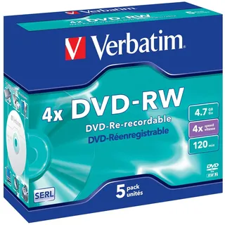 Verbatim DVD-RW 4x 5er Jewelcase (43285)