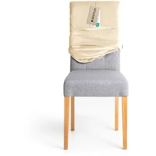 RESTILO Stuhlhusse Stretch in Universalgröße, Abnehmbare Waschbare Stuhlbezug Esszimmerstuhl, Elastischer Stuhl Überzug Schutz für Esszimmer, Restaurant Hotel Bankett Hochzeit Party, Sento Hellbeige