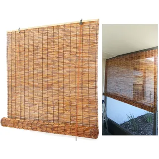 Bambus Rollo Outdoor Wetterfest Bambusrollo für Außen Jalousien Lichtfilter Bambus Raffrollo Schilf Vorhang 90x200cm 120x160cm 100x140cm Rollo Bambus für Balkon Garten (Size : 150cm Breit x 150cm Hoc