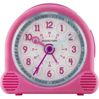 JACQUES FAREL Kinderwecker Wecker Happy Analog Quarz Mädchen ACL 01 rosa - Rosa, Weiß