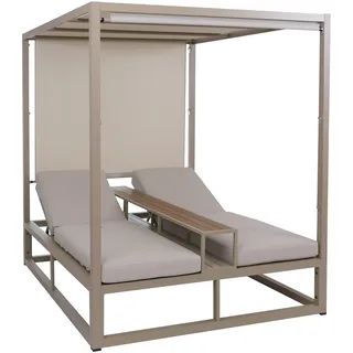 Mendler Sonnenliege 196 x 165 x 196 cm Beige