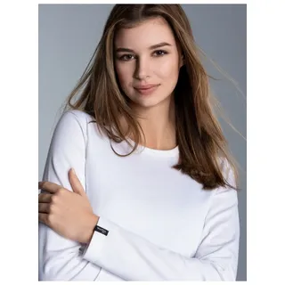 Longsleeve TRIGEMA "TRIGEMA Langarmshirt", Damen, Gr. 3XL, weiß, Feinstrick, 95% Baumwolle, 5% Elastan, Basic, lang, Rundhals, Shirts Longsleeve