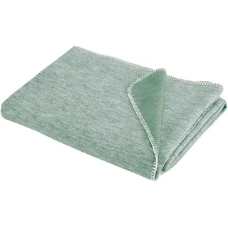 Bio:Vio Plaid , Dunkelgrün , Textil , Streifen , 140x200 cm , Grüner Punkt, Textiles Vertrauen - Oeko-Tex®, Gots, Made in Germany, DIN EN ISO 9001, Oeko-Tex® Standard 100, Oeko-Tex® Made IN Green , Kettelrand , Heimtextilien, Wohntextilien, Decken, Plaids