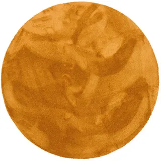 Snapstyle Super Soft Hochflorteppich Livorno Rund , Gelb , Textil , 200x200 cm , Teppiche und Böden, Teppiche, Hochflorteppiche & Shaggys