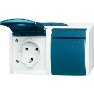 Busch-Jaeger Schuko-Steckdose 2-fach Blau 1 St.