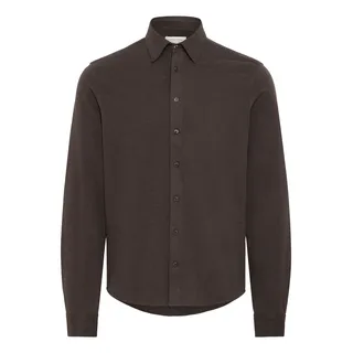 Langarmhemd CASUAL FRIDAY "Langarmhemd CFArkan", Herren, Gr. M, N-Gr, braun (demitasse melange), Obermaterial: 100% Baumwolle CO., Hemden Langarmhemd