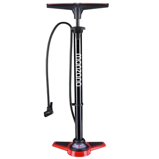 MONZANA® Standluftpumpe inkl 3 Zusatzadapter 100 cm Schlauch Luftpumpe bis 7 bar für Fahrrad Auto Luftmatratze Motorrad