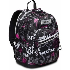 Seven Rucksack NEW FIT STREETPAINT GIRL Backpack für Schule & Freizeit, Geräumige Schultasche für Teenager, Mädchen und Jungen, mit Trinkflaschenfach, mehrfarbig, italienisches Design
