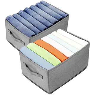 AiQInu Jeans Kleiderschrank Organizer,2 Stück 7 Zellen Faltbare Schrank Organizer,Ordnungssystem Kleiderschrank für Jean, Tshirt und Unterwäsche