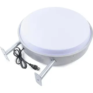 LED Werbe-Leuchtkasten - Rund Doppelseitig - 50 cm - IP67 Wasserdicht Außenbereich - EU-Stecker 220 V - 12 V 10 W - Weiß