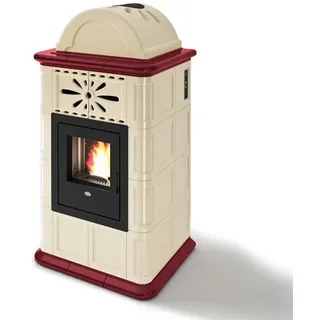 Pelletofen EVA CALOR Rosy Mit Kuppel Creme + Rot 13 Kw