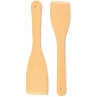 teemando® 2 x Pfannenwender aus Buchenholz – 30 cm Holz Pfannenheber – Küchenwender für beschichtete Pfannen – Kochspatel aus Naturholz – Holzspatel für Küche und Bratpfanne