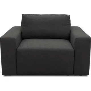 DOMO. collection Sessel Lares, Polstersessel mit Schlaffunktion und Federkernpolsterung, Loses Rückenkissen, Schlafsessel, Armsessel 130 x 116 x 85 cm (BxTxH), grau