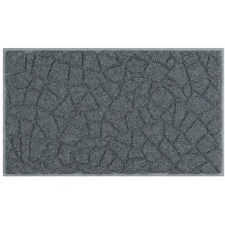 Grund Badematte , Anthrazit , Textil , Steine , rechteckig , 65x115 cm , Oeko-Tex® Standard 100, Made in Europe , Heimtextilien, Badtextilien, Badematten