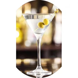 Topkapi elite Martini Cassis Cocktailgläser – Bleifreies Kristallglas speziell für Martini, Cassis Cocktail, 240ml, 6 Stück