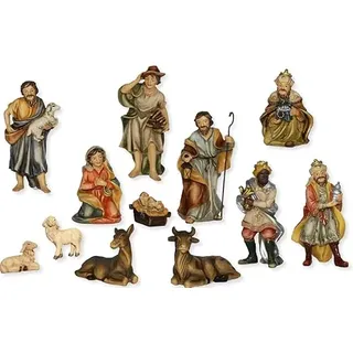 FADEDA 12x Johannes-Krippenfiguren/Höhe:10 cm/handbemalt/detailgetreue Krippen Figuren - Weihnachten Tisch Dekoration Krippe Zubehör
