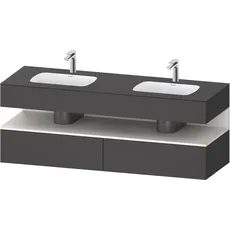 Duravit Qatego Einbauwaschtisch mit Konsolenwaschtischunterbau, 1600x550x600mm, Nische Weiß Supermatt, Doppelwaschtisch, QA4797084, Farbe: Graphit matt