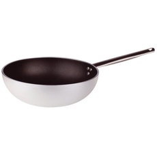 Pentole Agnelli alsa2111ws28 Linie Aluminium 5 mm Platinum Wok mit gewelltem Boden, 28 cm