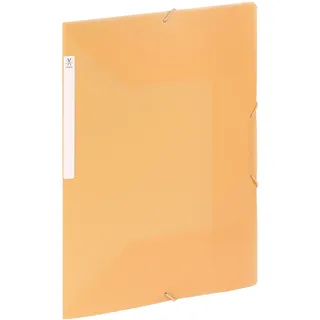 Viquel - Große Kapazität Kunststoff 3 Klappen Ordner - A4 Aktenbox mit ID-Etikett - Transluzent Orange