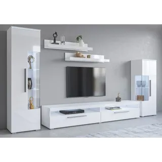 OTTO home Trendmanufaktur Wohnwand 5-tlg. weiß/weiß hochglanz