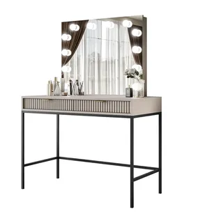 Lookway Schminktisch MIT Spiegel Cortado Elite Kaschmir , Beige , Holzwerkstoff , 104x78x50 cm , Schlafzimmer, Schminktische