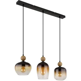 GLOBO Pendelleuchte Hängelampe Deckenleuchte Esszimmerleuchte Glas Amber 3-Flammig