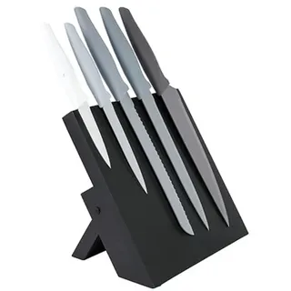 Testrut Magnet-Messerblock 6-tlg. Schwarz/Grau/Weiß