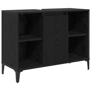 vidaXL Waschbeckenunterschrank Schwarz Eichen-Optik 80 x 33 x 60 cm - Schwarz