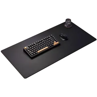 mulbijeo Schreibtischunterlage aus PU-Leder, Wasserdichter Schreibtisch Organizer, Rutschfester Schreibtischschreibblock, Mauspad für Büro und Zuhause, 40 x 80 cm, Schwarz/Beige
