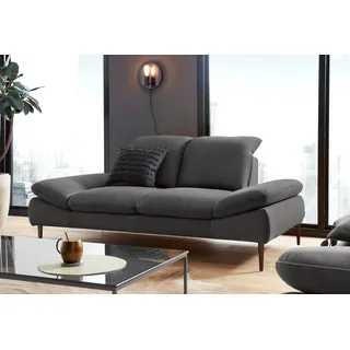 W.Schillig Couch Leder 2-Sitzer Grau