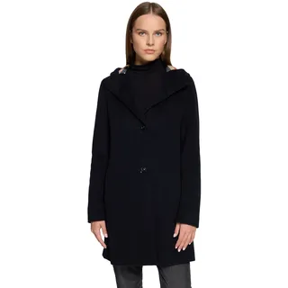 Wolljacke GIL BRET, Damen, Gr. 48, blau (night blau), Obermaterial: 75% Wolle, 20% Polyamid, 5% Kaschmir, unifarben, ausgestellt ca. Mitte Oberschenkel, gerader Abschluss, Jacken Wolljacke, mit Kapuze