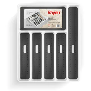 Rayen Besteck-Organizer 6 Fächer Schubladenorganizer 40 x 32,5 x 5 cm Weiß