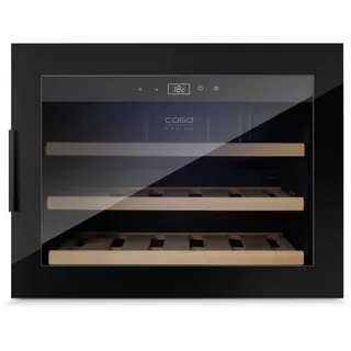 CASO Design Caso WineSafe 18 EB Black Design Einbau-Weinkühlschrank mit Kompressionstechnik für bis zu 18 Flaschen (bis zu 310 mm Höhe), eine Temperaturzone 5-20°C, Getränkekühlschrank