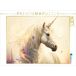 CALVENDO Puzzle EIN Einhorn so luftig und zart wie EIN Windhauch | 1000 Teile Lege-Größe 64 x 48 cm Foto-Puzzle für glückliche Stunden
