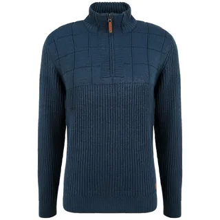 Troyer BLEND "Troyer BHOstuta", Herren, Gr. S, blau (marineblaus), Grobstrick, Obermaterial: 100% Polyacryl PAN., unifarben, normal, ohne Ausschnitt, Pullover Troyer