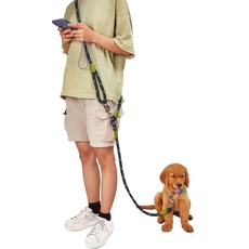 Hundeleine, 2,3 m, Seil, reflektierend, für große, mittelgroße und kleine Hunde, zum Spazierengehen, Joggen und Laufen