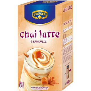 KRÜGER YOU chai latte Karamell, Instantzubereitung für Teegetränke, aromatisiert mit Karamell-Geschmack, 250 g (10 x 25 g Sachets)